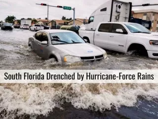 South Florida drenched by hurricane-force rains