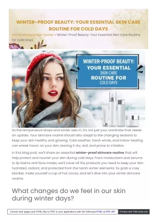 Elevate Your Winter Beauty Routine with Expert Skin Care Tips