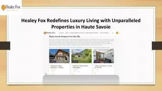 Buy Property in Haute Savoie - Healey Fox
