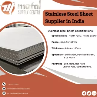 Stainless Steel Sheet | SS 301LN Sheet Supplier | SS 309 Sheet | Stainless Steel