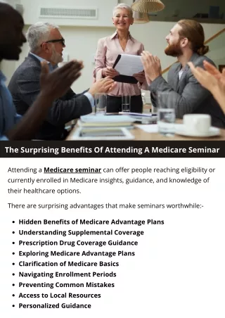 The Surprising Benefits Of Attending A Medicare Seminar