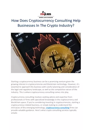 How Does Cryptocurrency Consulting Help Businesses In The Crypto Industry