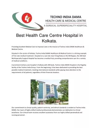 Best Health Care Centre Hospital in Kolkata