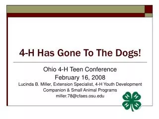 4-H Has Gone To The Dogs!