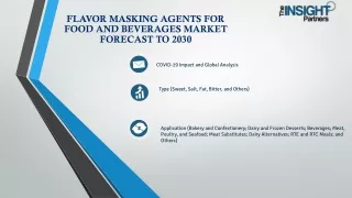Flavor Masking Agents for Food and Beverages Market to 2030
