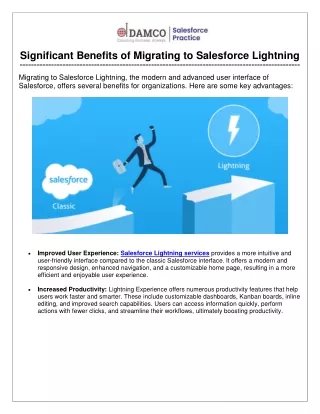 Significant Benefits of Migrating to Salesforce Lightning