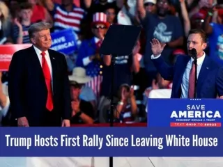 Trump hosts first rally since leaving White House