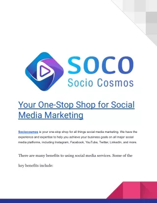Sociocosmos - Your One-Stop Shop for Social Media Marketing2